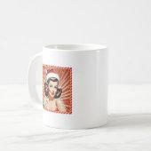 Retro Pin Up Meisje Kerstmis Koffiemok (Voorkant links)