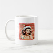 Retro Pin Up Meisje Kerstmis Koffiemok (Links)