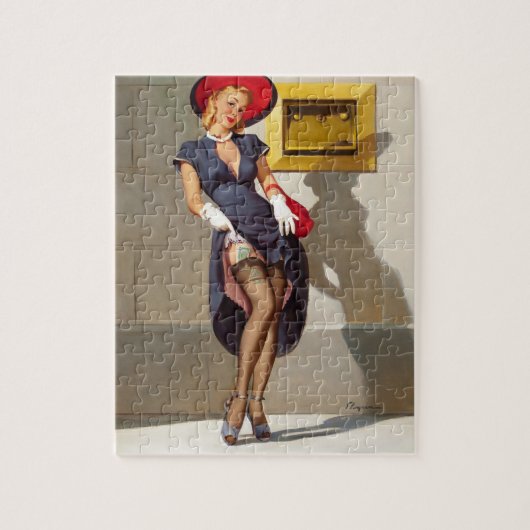 Retro Pin-Up Meisje Legpuzzel (Verticaal)