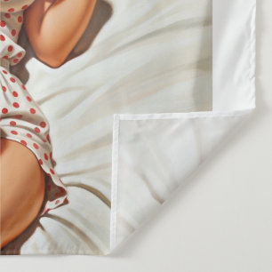 Retro Pin-up Meisje met Rode Polka Dot PJ's Wandkleed