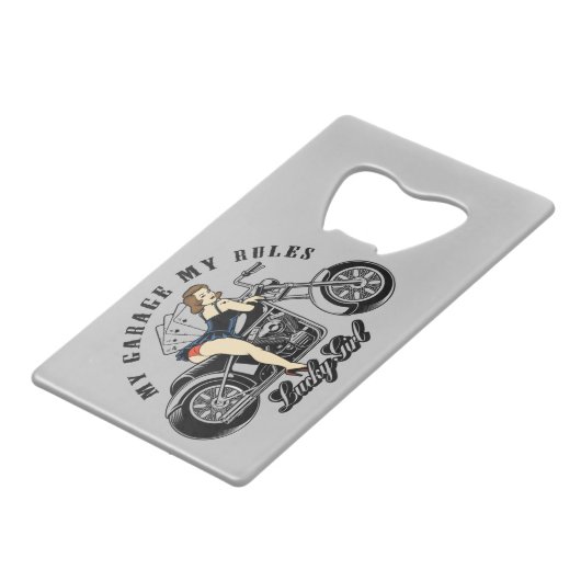 Retro Pin-Up Meisje Roestvrij Staal Flesopener Creditkaart Flessenopener (Achterkant Gekanteld)