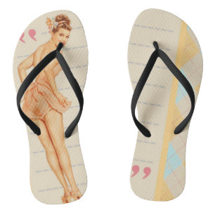  Retro Pin-up Meisje Teenslippers
