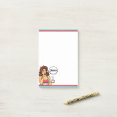Retro Pin-up_ Ochtendmens Post-it® Notes (Op bureau)