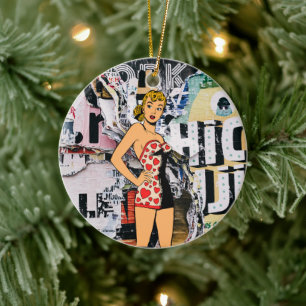 Retro Pin-Up Straat Pop Ornament