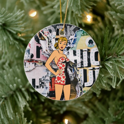 Retro Pin-Up Straat Pop Ornament (Boom)