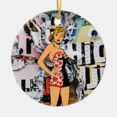 Retro Pin-Up Straat Pop Ornament (Voorkant)