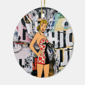 Retro Pin-Up Straat Pop Ornament (Links)