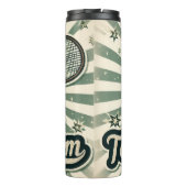 Retro Pin-Up Tennis Mom Art Thermosbeker (Achterkant)