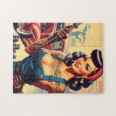 Retro Pin-up van een monteur Legpuzzel (Horizontaal)
