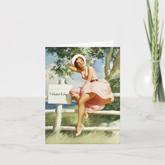 Retro Pin-up, Verjaardag Kaart (Voorkant)