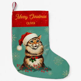 Retro Pin-up Vintage Katten Kerstsok Kleine Kerstsok
