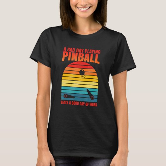 Retro Pinball Beats Werk Arcade Machine T-shirt (Voorkant)