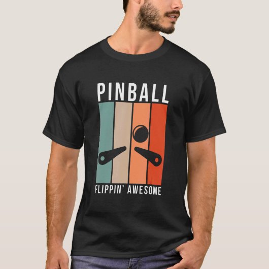  Retro Pinball Flippin Geweldige Pinball Mach T-shirt (Voorkant)