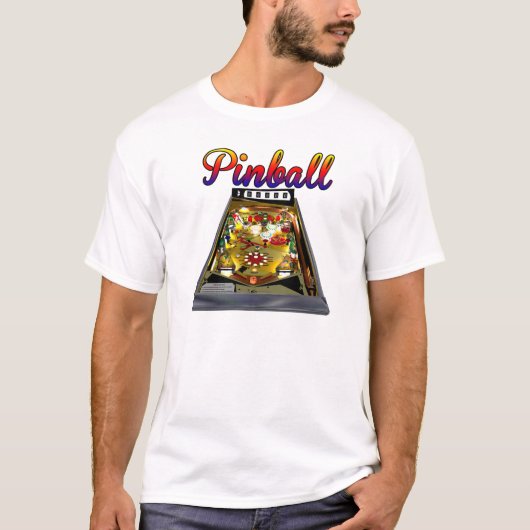 Retro Pinball Machine Design T Shirt (Voorkant)