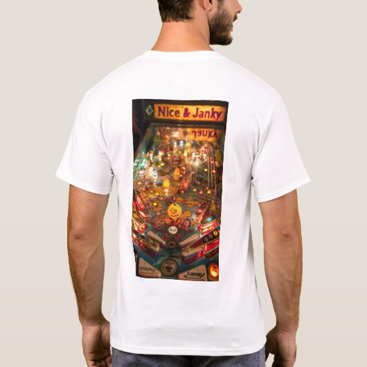 Retro Pinball Machine Grafisch T-shirt (Achterkant)