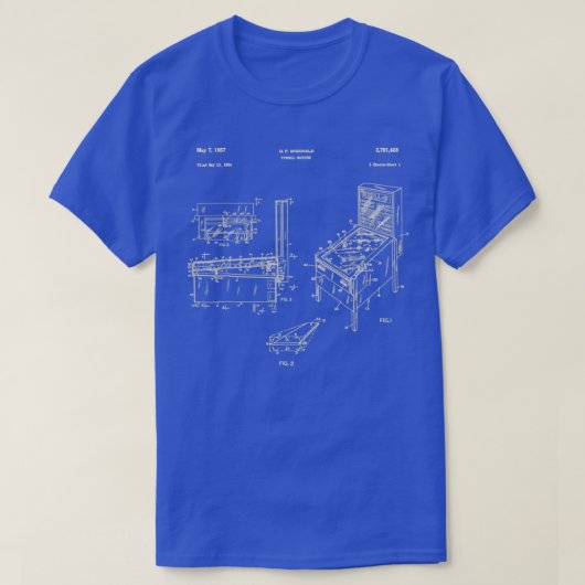 Retro Pinball Pinball Patent Gift T-shirt (Design voorkant)