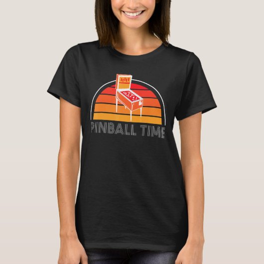 -Retro Pinball Time Pinball Machine Player T-shirt (Voorkant)