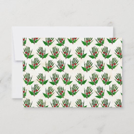 Retro Pine Branches Christmas Ticket Gift Coupon (Achterkant)
