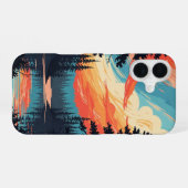 Retro Pine Lake iPhone 16 Hoesje (Achterkant horizontaal)