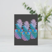Retro Pineappels Zonnebril Disco Gardening Briefkaart (Staand voorkant)