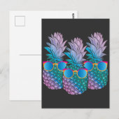 Retro Pineappels Zonnebril Disco Gardening Briefkaart (Voorkant / Achterkant)