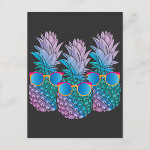 Retro Pineappels Zonnebril Disco Gardening Briefkaart