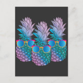 Retro Pineappels Zonnebril Disco Gardening Briefkaart (Voorkant)