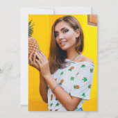 Retro Pineapple Pickleball Vrijgezellenfeest Foto Kaart (Achterkant)