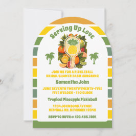 Retro Pineapple Pickleball Vrijgezellenfeest Foto Kaart