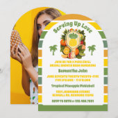 Retro Pineapple Pickleball Vrijgezellenfeest Foto Kaart (Voorkant / Achterkant)