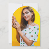 Retro Pineapple Pickleball Vrijgezellenfeest Foto Kaart (Achterkant)