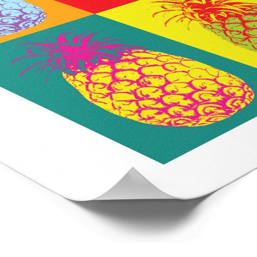 Retro Pineapple Pop Art Bright Kitchen Food Print (Hoek)