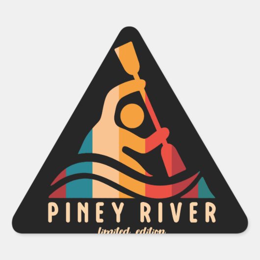 Retro Piney River Kayaking Sticker (Voorkant)