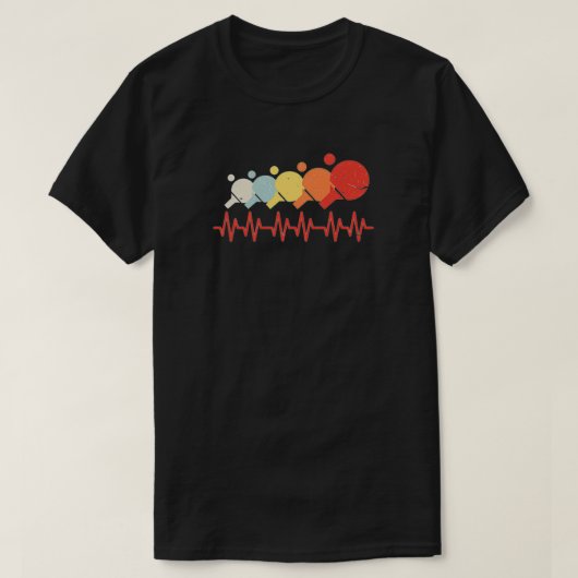 Retro Ping Pong Heartbeat T-shirt (Design voorkant)