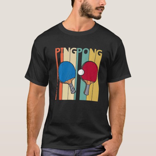 Retro Ping Pong Voor Mannen Ping Pong Voor Kindere T-shirt (Voorkant)