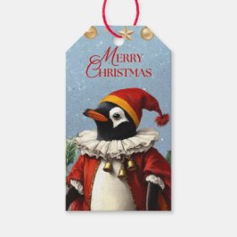 RETRO PINGOËN KADOETIKET PRETTIG KERSTFEES CADEAULABEL
