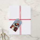 RETRO PINGOËN KADOETIKET PRETTIG KERSTFEES CADEAULABEL (Met Touw)
