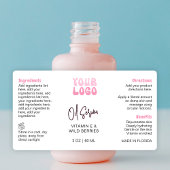 Retro Pink 2oz Dropper Bottle Wraparound Etiket