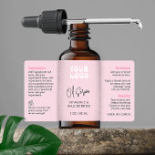 Retro Pink 2oz Dropper Bottle Wraparound Etiket