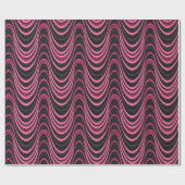 Retro Pink and Black Wavy Abstract Pattern Cadeaupapier (Vlak)