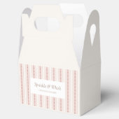 Retro Pink And Brown Heart Stripes Bakery Bedankdoosjes (Geopend)