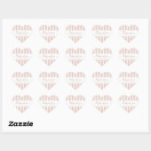 Retro Pink And Brown Heart Stripes Bakery Hart Sticker (Vel)
