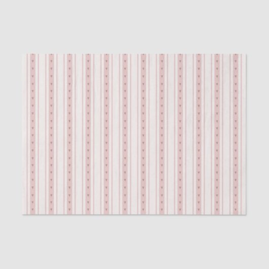 Retro Pink And Brown Heart Stripes Bakery Tissuepapier (Voorkant)