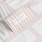 Retro Pink And Brown Heart Stripes Bakery Visitekaartje