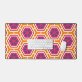 Retro Pink and Orange Modern Geometric Pattern Bureaumat (Keyboard & Muis)