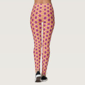 Retro Pink and Orange Modern Geometric Pattern Leggings (Achterkant)