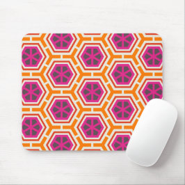 Retro Pink and Orange Modern Geometric Pattern Muismat