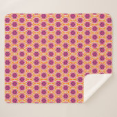 Retro Pink and Orange Modern Geometric Pattern Sherpa Deken (Voorkant (horizontaal))