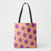 Retro Pink and Orange Modern Geometric Pattern Tote Bag (Voorkant)