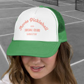 Retro Pink Après Pickle Ball Social Club Green  Trucker Pet